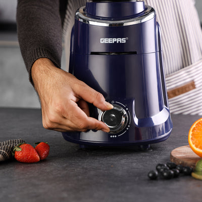 Geepas 3-in-1 Mixer Grinder- GSB5080S/ 750W /  Stainless Steel Jars & Blades/ Unbreakable Jar Caps/ Fast Grinding / 3 Jars with 3 Speed Control / 2 Years Warranty