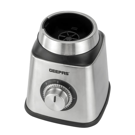 Geepas GSB5446 2-in-1 Stainless Steel Blender | 600W Motor | 1.5L Unbreakable PC Jar with Grinder | stainless steel blades  | 2-speed control  | Anti-slip feet