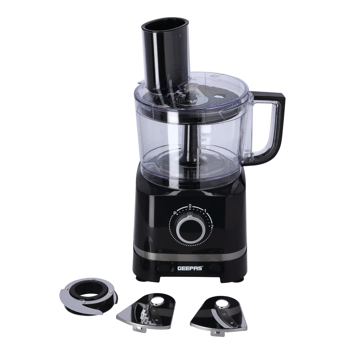 Geepas 800W 10-IN-1 Food Processor- GSB5487| Transparent Jars with Stainless Steel Blades for Blending, Slicing, Shredding, Cutting, Chopping, Whisking, and More