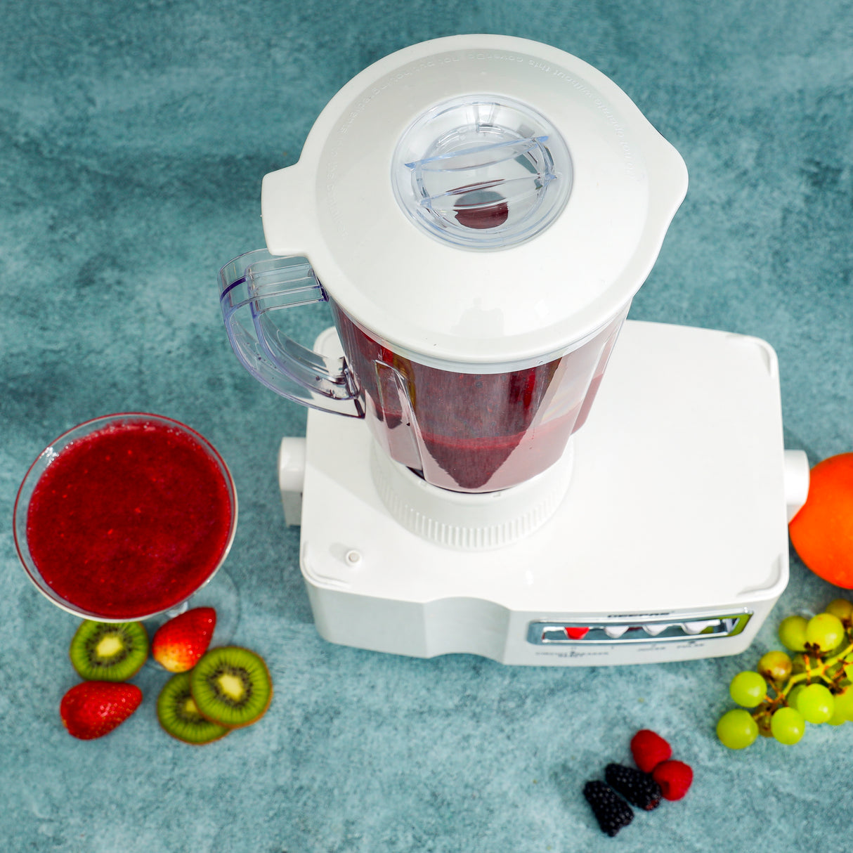 Geepas 650W 4-in-1 Food Processor- GSB6147| Transparent Plastic Jar with Stainless Steel Blades | Overheat  Protection| | 2 Speed Control | 2 Years Warranty| White
