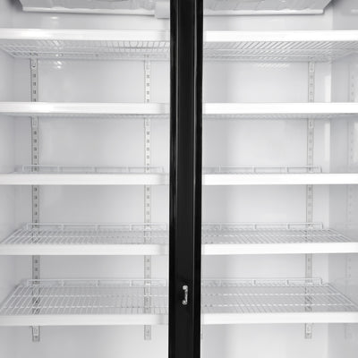 Geepas Upright Showcase Chiller GSC1222CN |1200L Large Capacity Display Fridge |LED Light |Adjustable Thermostat | No Frost Cooling System | Auto Closing Door |Lock & Key