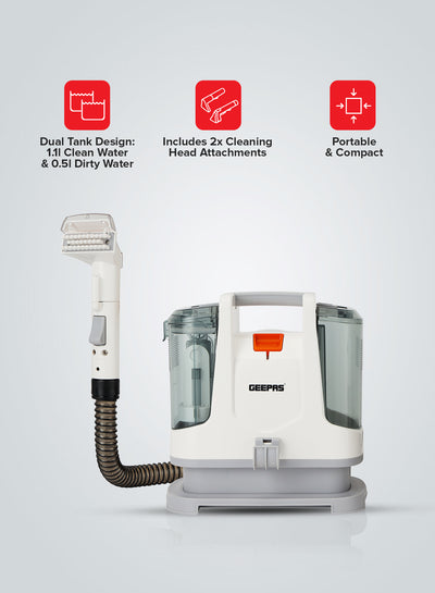 Geepas 400W Spot Cleaner – GSC19051 | Dual Tank | Compact & Lightweight