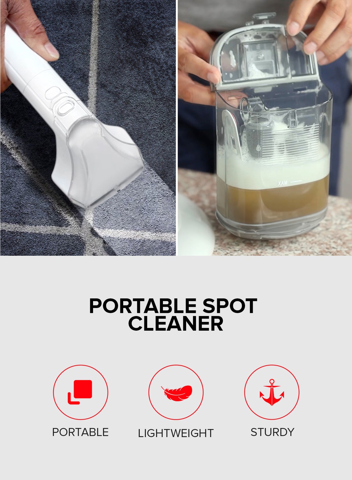 Geepas 400W Spot Cleaner – GSC19051 | Dual Tank | Compact & Lightweight