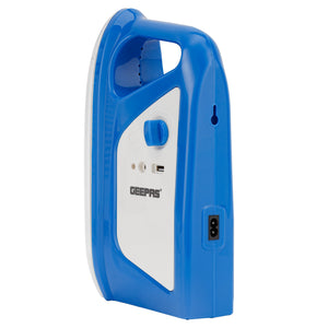 Geepas GSE5583 Rechargeable LED Lantern with Solar Panel| 200 Hours Backup| 60 SMD LEDs| USB Mobile Charging| Light Dimmer Function for Home & Outdoor Use Emergency