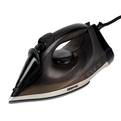 Geepas Ceramic Steam Iron GSI24016|2200W, Dry, Spray & Steam Functions, 200ml Tank, Self-Cleaning, Powerful Shots, Compact Handy Design, Ceramic Soleplate, 2Year Warranty