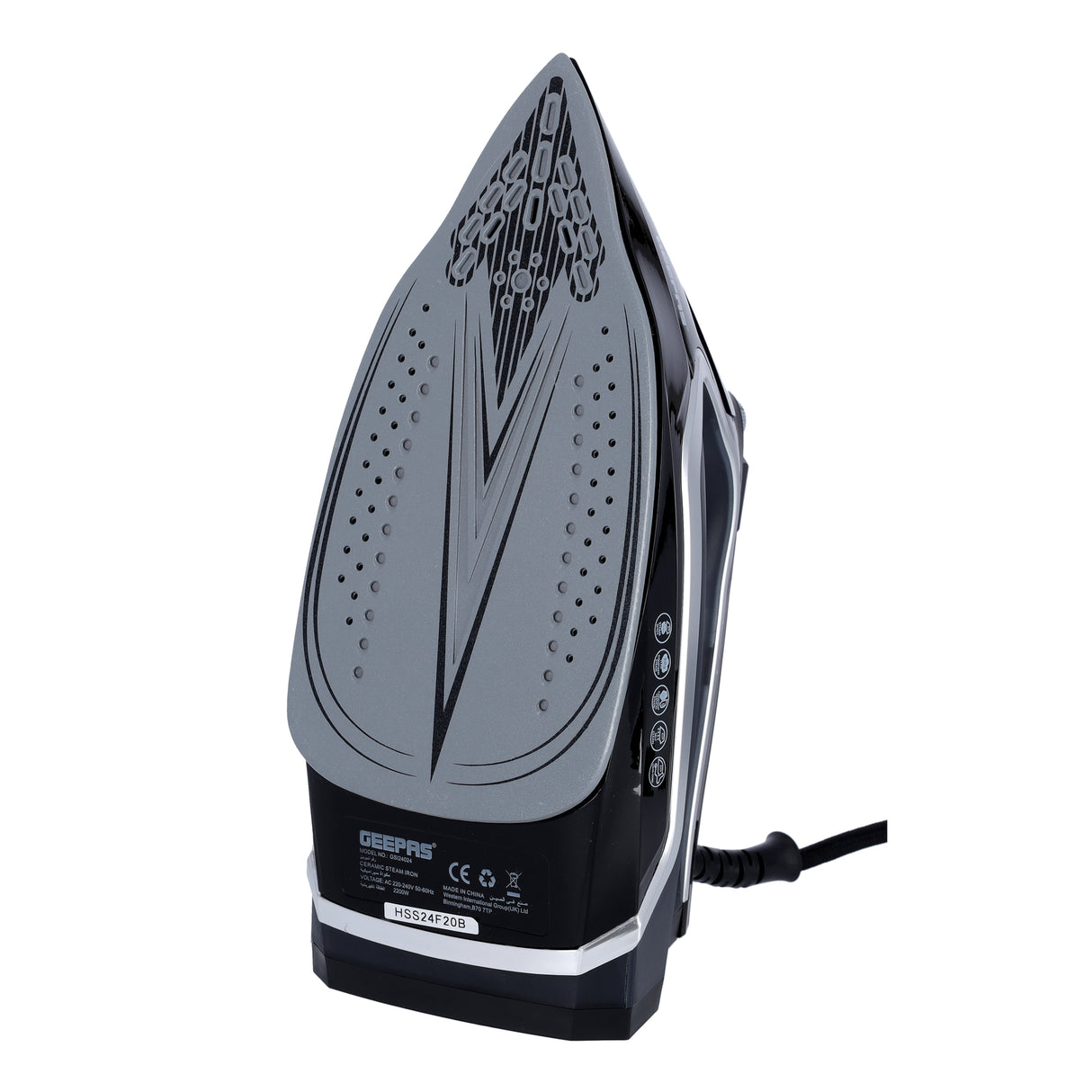 Geepas GSI24024 Ceramic Steam Iron | 2200W Powerful Performance | 260ml Tank | 360° Swivel Cord | 20g/min Steam Output | Self-Cleaning & Temperature Control Iron
