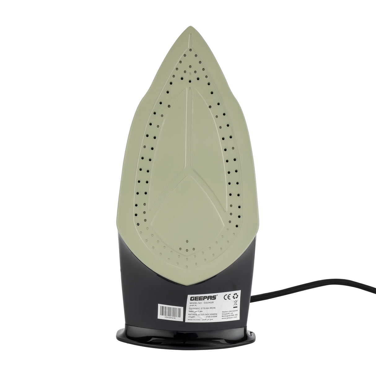 Geepas Ceramic Steam Iron GSI24026 | 3100W, Ceramic Soleplate, Anti-Calc & Anti-Drip, 350ml Tank, Comfortable Handle, Multi-Function, 2-Year Warranty, Red/Black