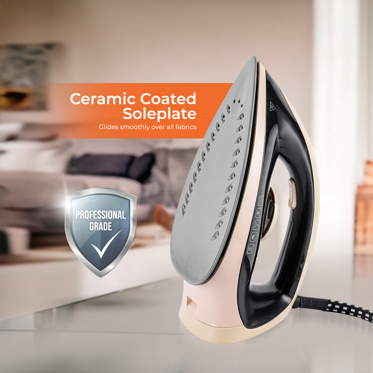 Geepas GS124032UK 2400W Steam Station | 1.2L Detachable Water Tank | Ceramic Coated Soleplate | Steam Boost Function & Adjustable Temperature Control | 2 Years Warranty