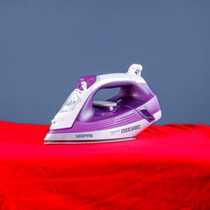 Geepas GSI7786 Ceramic Steam Iron | 2000W Power | 220ml Water Tank| Adjustable Steam Control | 360° Swivel Cord | Self-Cleaning & Anti-Drip Function| 2-Year Warranty