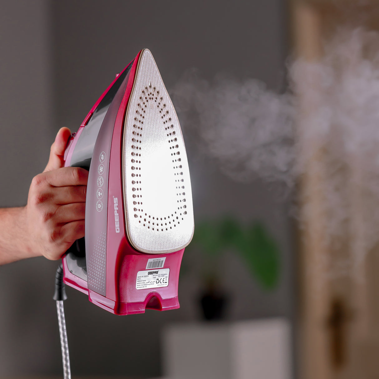 Geepas Digital Steam Iron- GSI7813| Dry and Steam Iron Box with Digital Temperature Control and Auto Shut Off Function| Compact and Handy Design| Suitable for All Kinds of Fabric