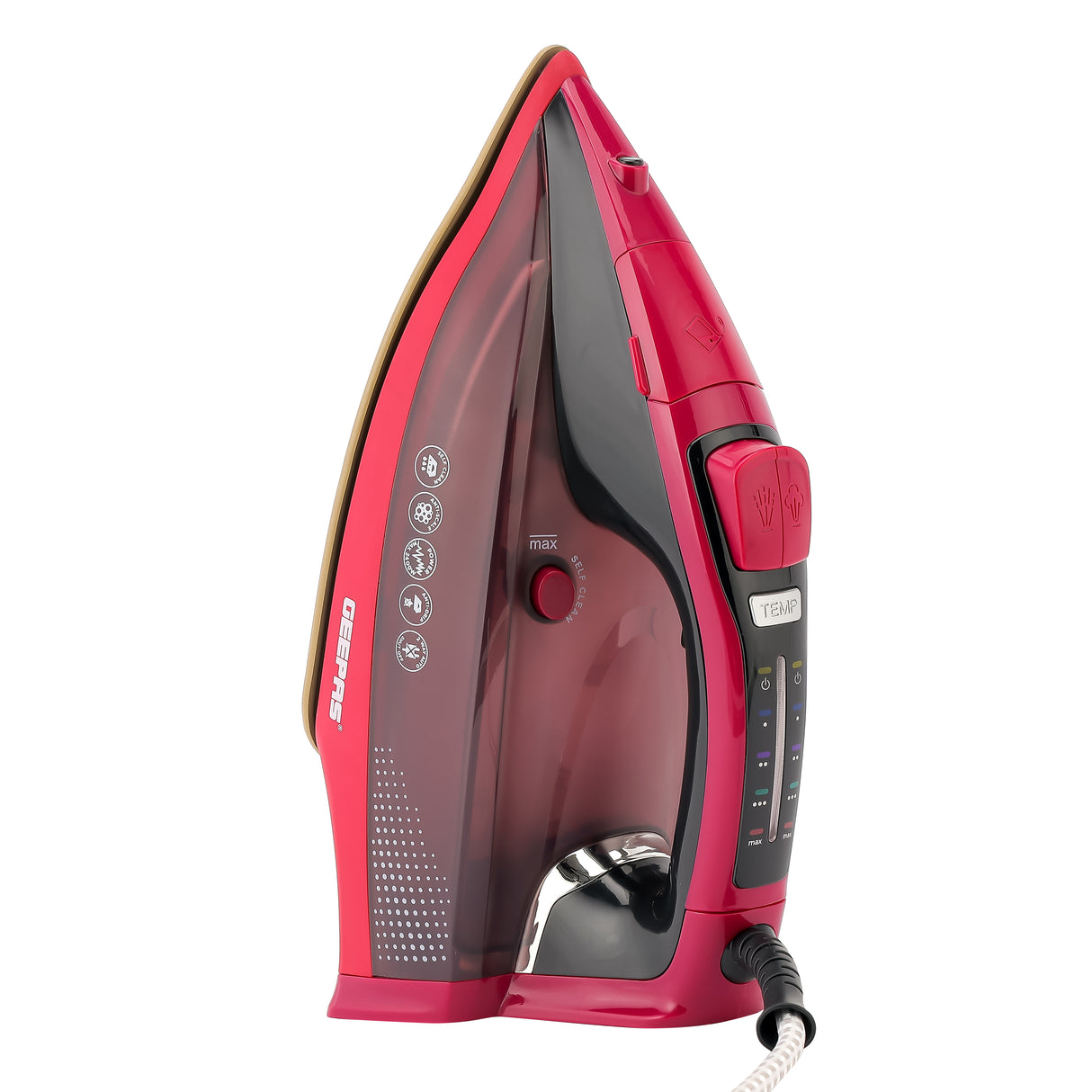 Geepas Digital Steam Iron- GSI7813| Dry and Steam Iron Box with Digital Temperature Control and Auto Shut Off Function| Compact and Handy Design| Suitable for All Kinds of Fabric