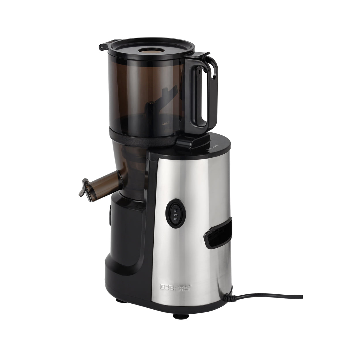 Geepas Slow Juicer- GSJ44019UK/ 1.0 Liter Capacity, Full Copper Motor, Overloading Safety/ Juicing Machine / 140 mm Feeding Tube, Non-Slip Feet, / Black, 2 Years Warranty
