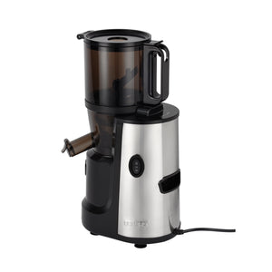 Geepas Slow Juicer- GSJ44019UK/ 1.0 Liter Capacity, Full Copper Motor, Overloading Safety/ Juicing Machine / 140 mm Feeding Tube, Non-Slip Feet, / Black, 2 Years Warranty