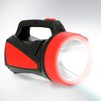 Geepas GSL5564 Rechargeable LED Search Light | Powerful 5W Mega Luminous LED| 4V6Ah Sealed Lead-Acid Battery| 16 Hours Runtime | Reliable Performance | 2 Years Warranty