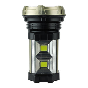 Geepas GSL5709 Rechargeable Search Light with Lantern | 10W LED Spotlight | Built-in Lantern Function | USB Output for Device Charging | Long Runtime | Durable Design