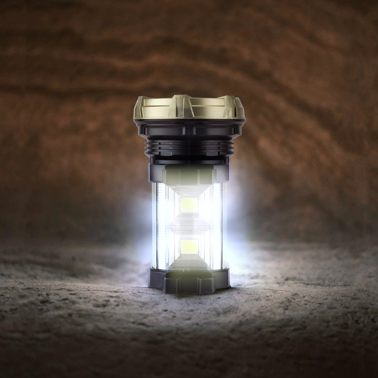 Geepas GSL5709 Rechargeable Search Light with Lantern | 10W LED Spotlight | Built-in Lantern Function | USB Output for Device Charging | Long Runtime | Durable Design