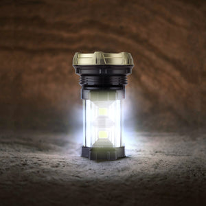 Geepas GSL5709 Rechargeable Search Light with Lantern | 10W LED Spotlight | Built-in Lantern Function | USB Output for Device Charging | Long Runtime | Durable Design