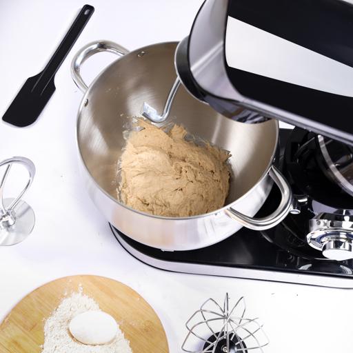Geepas Kitchen Machine GSM43040 | 8.5L Stainless Steel Bowl Stand Mixer| 1500W Powerful Motor| 6 Speed Control | Durable ABS Body| 3 Mixing Attachments| 2 Years Warranty