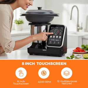 Geepas GSMC35059 Smart Multi-Cooker |  Touchscreen Display | Powerful AC Motor|  Precision Heating Control & 98+ Built-In Recipes for Effortless Smart Home Cooking