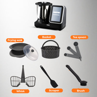 Geepas GSMC35059 Smart Multi-Cooker |  Touchscreen Display | Powerful AC Motor|  Precision Heating Control & 98+ Built-In Recipes for Effortless Smart Home Cooking