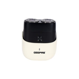 Geepas Pocket Shaver GSR57518UK | Waterproof IPX7 Design, Cord & Cordless Use, Compact Travel Size, 2 Floating Blade Heads, One-Press Operation | 2 Years Warranty