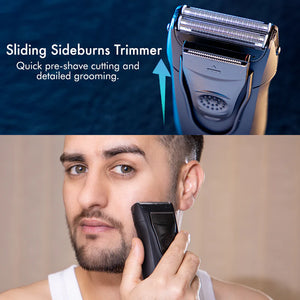 Geepas Rechargeable Men’s Shaver – GSR8707 |Dual Floating Blades| Pop-Up Trimmer| Cordless Operation| LED Indicator| Rechargeable Battery| Wet & Dry Use| 2 Years Warranty