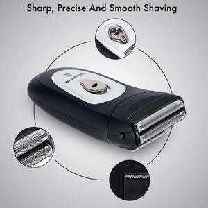 Geepas Rechargeable Men’s Shaver – GSR8707 |Dual Floating Blades| Pop-Up Trimmer| Cordless Operation| LED Indicator| Rechargeable Battery| Wet & Dry Use| 2 Years Warranty