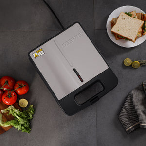 Geepas 4 Slice Sandwich Maker- GST5391 | 1100W with Automatic Temperature Control, Non-Stick Plates, Cool Touch Handle | Perfect for Breakfast & Snacks | 2Year Warranty