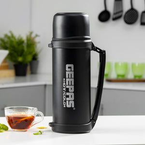 Geepas GSVB4113  Stainless Steel Vacuum Flask | 2.2 L| Double Wall Insulated Hot & Cold Thermal Bottle| Leak-Proof|  Ideal for Home, Office & Travel| 2 Years Warranty