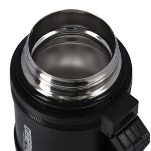 Geepas GSVF4115 Stainless Steel Vacuum Flask | 0.6L Hot & Cold Thermal Flask | Leak-Proof Lid | Vacuum Insulation| Built-In Cup |Flat Handle & Long Temperature Retention