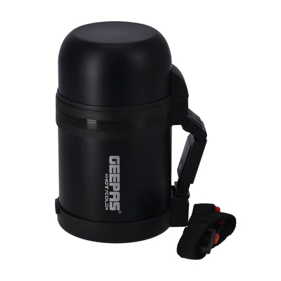 Geepas GSVF4115 Stainless Steel Vacuum Flask | 0.6L Hot & Cold Thermal Flask | Leak-Proof Lid | Vacuum Insulation| Built-In Cup |Flat Handle & Long Temperature Retention