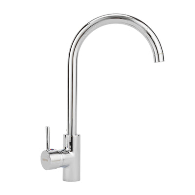 Geepas Single Lever Sink Mixer- GSW61010 | Brass Deck Mounted Kitchen Tap | Solid Metal Handle, 35 Ceramic Cartridge, Leak-Proof & 360° Swivel Spout | 5Year Warranty
