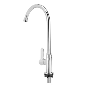 Geepas GSW61012 Single Lever Pillar Sink Tap with 360° Swivel Spout |  Solid Brass Construction | Chrome Finish | Ceramic Cartridge | Single-Hole Kitchen Faucet