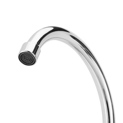 Geepas GSW61012 Single Lever Pillar Sink Tap with 360° Swivel Spout |  Solid Brass Construction | Chrome Finish | Ceramic Cartridge | Single-Hole Kitchen Faucet