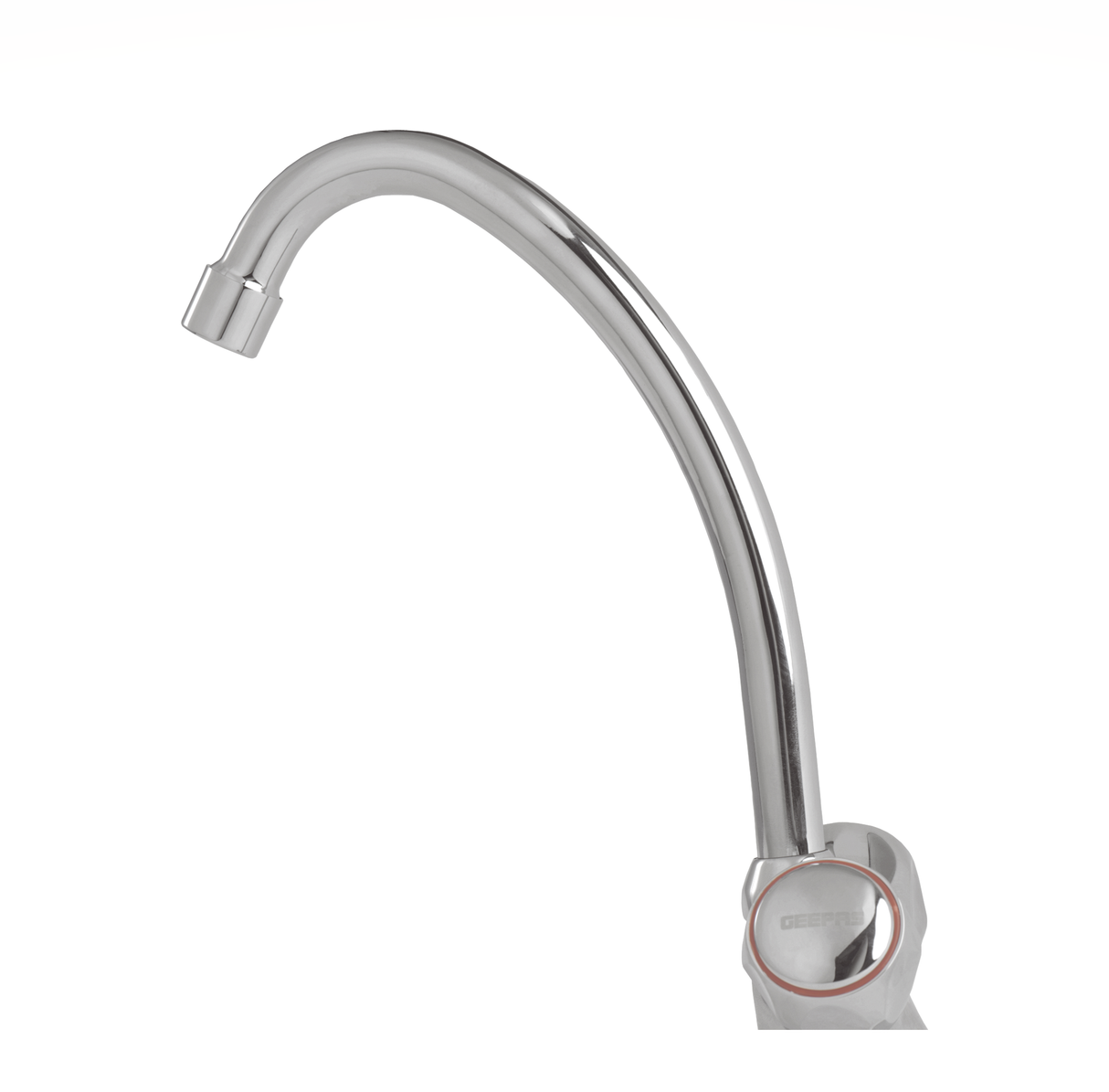Geepas GSW61024 Dual Handle Sink Mixer | Swiveling Spout | Solid Brass Body | Chrome Finish | Ceramic Cartridge & Wall-Mounted Kitchen Faucet | Solid metal wheel handles