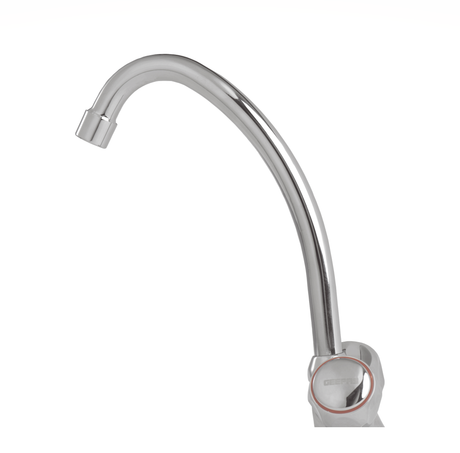 Geepas GSW61024 Dual Handle Sink Mixer | Swiveling Spout | Solid Brass Body | Chrome Finish | Ceramic Cartridge & Wall-Mounted Kitchen Faucet | Solid metal wheel handles