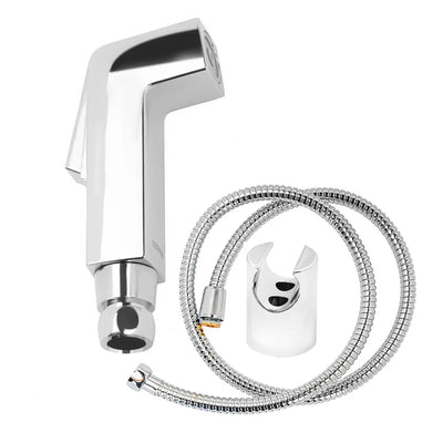 Geepas Shattaf Set- GSW61052|Soft Spray, Non-Stop Water Jet, Switch Tested Up to 30000 Times|High-Quality ABS Material, High Grade Chrome, 1/2" Standard Connector| Silver