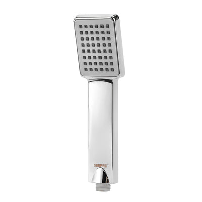 Geepas GSW61054 Boxy Hand Shower | ABS Plastic |Chrome Finish Single Flow Shower Head | 1/2 Inch Connector for Modern Bathrooms | High Pressure Durable Bathroom Design