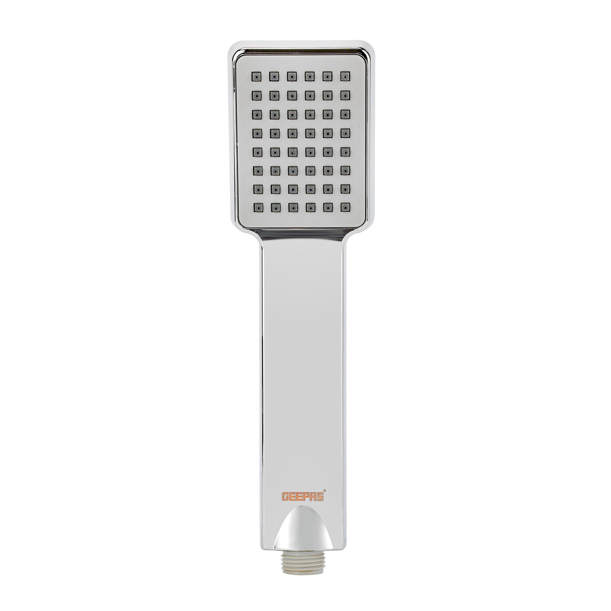 Geepas GSW61054 Boxy Hand Shower | ABS Plastic |Chrome Finish Single Flow Shower Head | 1/2 Inch Connector for Modern Bathrooms | High Pressure Durable Bathroom Design