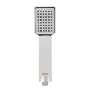 Geepas GSW61054 Boxy Hand Shower | ABS Plastic |Chrome Finish Single Flow Shower Head | 1/2 Inch Connector for Modern Bathrooms | High Pressure Durable Bathroom Design