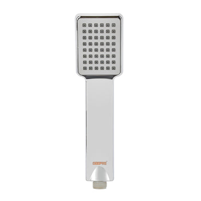 Geepas GSW61054 Boxy Hand Shower | ABS Plastic |Chrome Finish Single Flow Shower Head | 1/2 Inch Connector for Modern Bathrooms | High Pressure Durable Bathroom Design