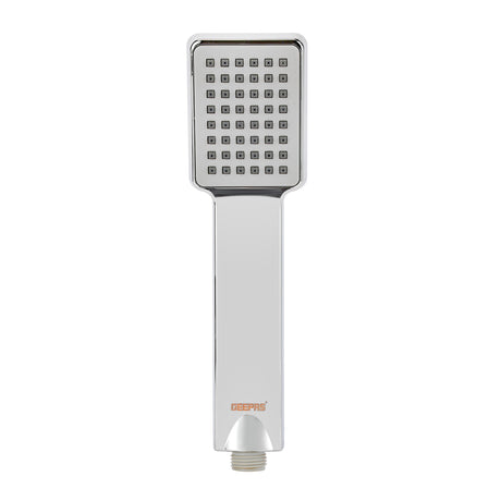 Geepas GSW61054 Boxy Hand Shower | ABS Plastic |Chrome Finish Single Flow Shower Head | 1/2 Inch Connector for Modern Bathrooms | High Pressure Durable Bathroom Design
