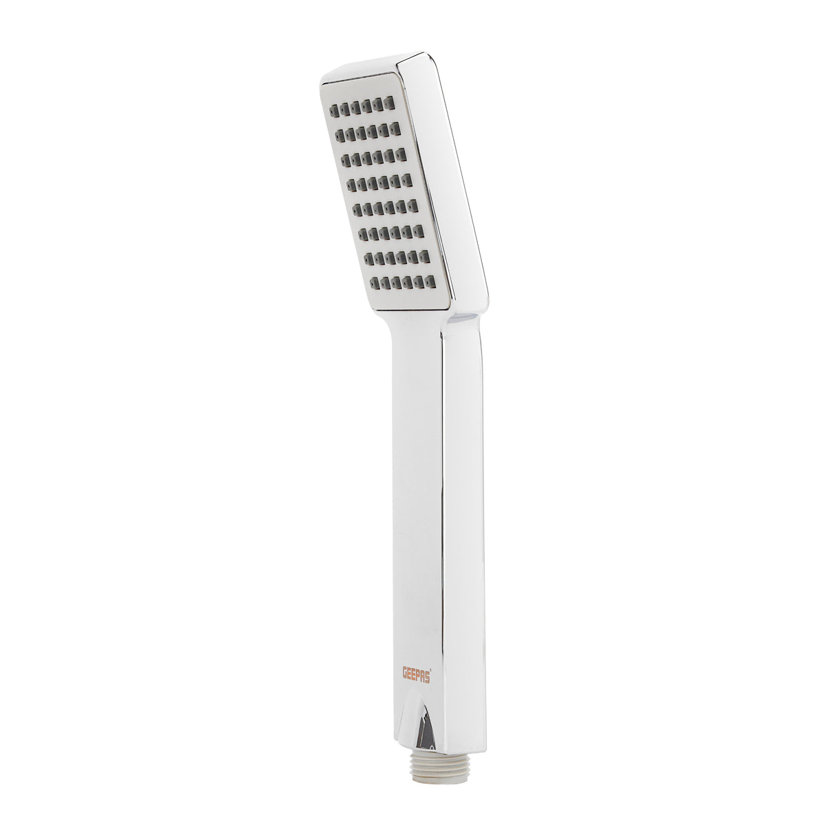 Geepas GSW61054 Boxy Hand Shower | ABS Plastic |Chrome Finish Single Flow Shower Head | 1/2 Inch Connector for Modern Bathrooms | High Pressure Durable Bathroom Design