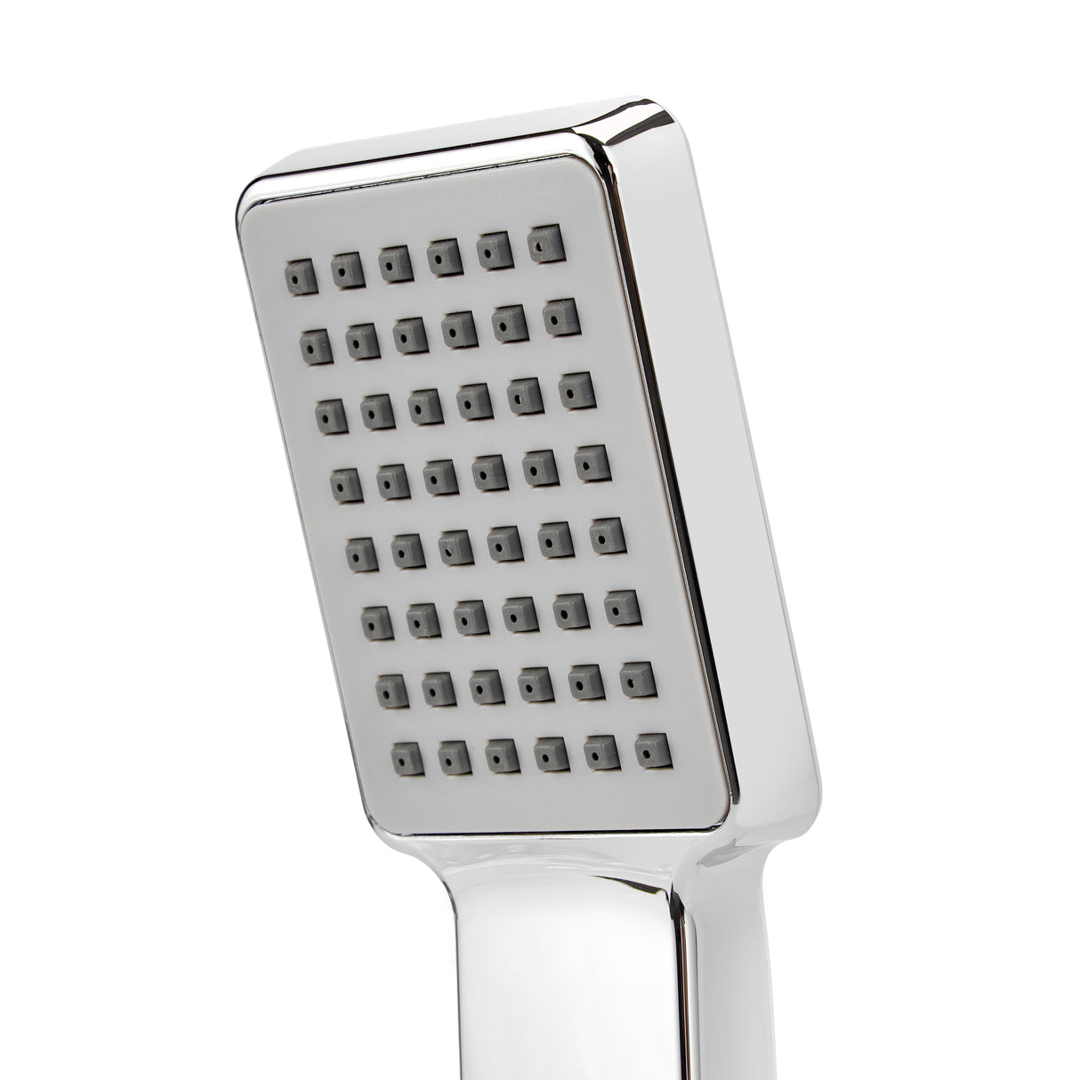 Geepas GSW61054 Boxy Hand Shower | ABS Plastic |Chrome Finish Single Flow Shower Head | 1/2 Inch Connector for Modern Bathrooms | High Pressure Durable Bathroom Design
