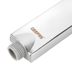 Geepas GSW61054 Boxy Hand Shower | ABS Plastic |Chrome Finish Single Flow Shower Head | 1/2 Inch Connector for Modern Bathrooms | High Pressure Durable Bathroom Design