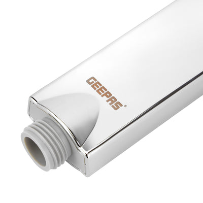 Geepas GSW61054 Boxy Hand Shower | ABS Plastic |Chrome Finish Single Flow Shower Head | 1/2 Inch Connector for Modern Bathrooms | High Pressure Durable Bathroom Design
