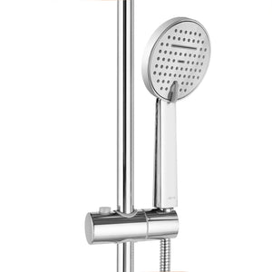 Geepas GSW61065 Bella Shower Column | Stainless Steel Rain Shower System | 3-Function Hand Shower | 1.5m Stainless Steel Hose | Chrome Finish | Adjustable Sliding Bar