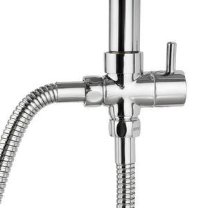 Geepas GSW61065 Bella Shower Column | Stainless Steel Rain Shower System | 3-Function Hand Shower | 1.5m Stainless Steel Hose | Chrome Finish | Adjustable Sliding Bar