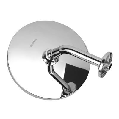 Geepas GSW61091 Overhead Shower with ABS Rain Shower Head | Stainless Steel Shower Arm & Flange |Brass Ball Joint| High-Grade Chrome Finish | 1/2 Inch Universal Connector