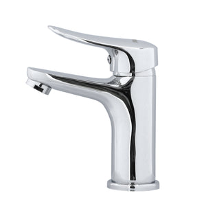Geepas GSW61093 Single Lever Wash Basin Mixer | Solid Brass Body | Chrome Finish | Ceramic Disc Cartridge | Deck Mounted Bathroom Faucet |Perfect For  Modern Homes